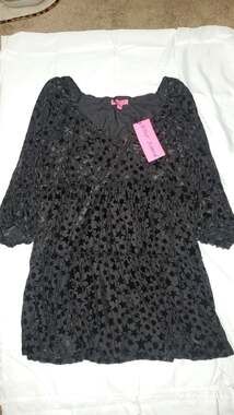 Betsey Johnson Star Burnout Velvet Tiered Dress